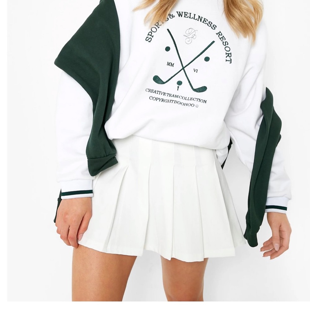 Jersey pleated tennis skirt